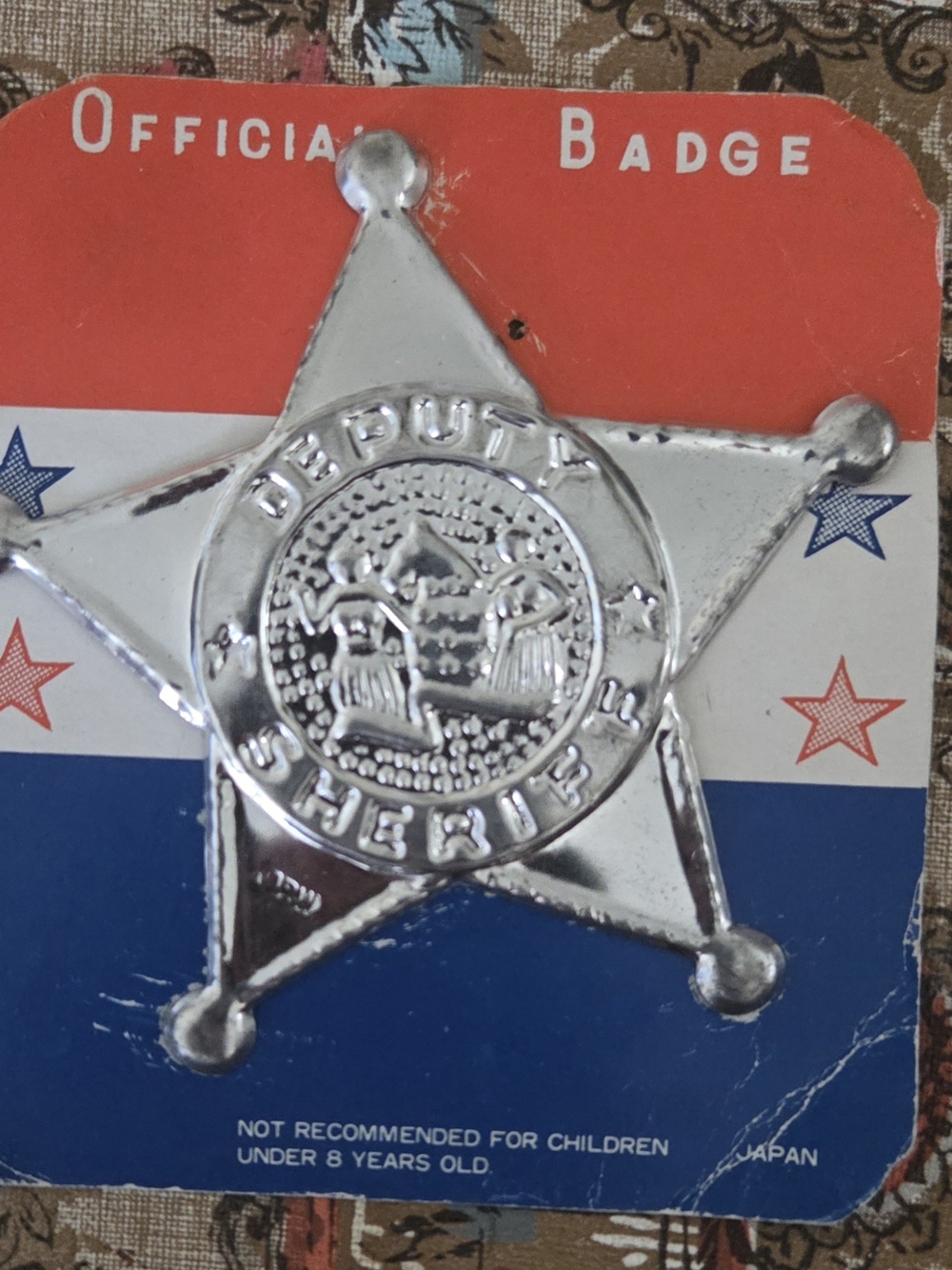 Antique 50s Montana West Kids Silver Deputy Sheriff Star Badge